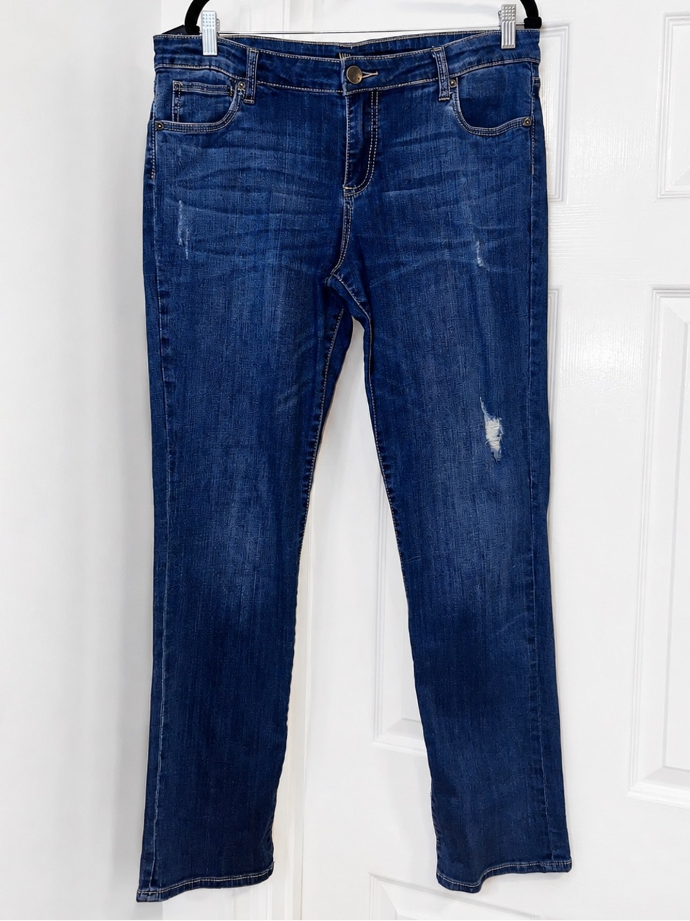 👖 Kut From The Kloth Catherine Boyfriend Jeans Distressed Dark Wash Size 12👖